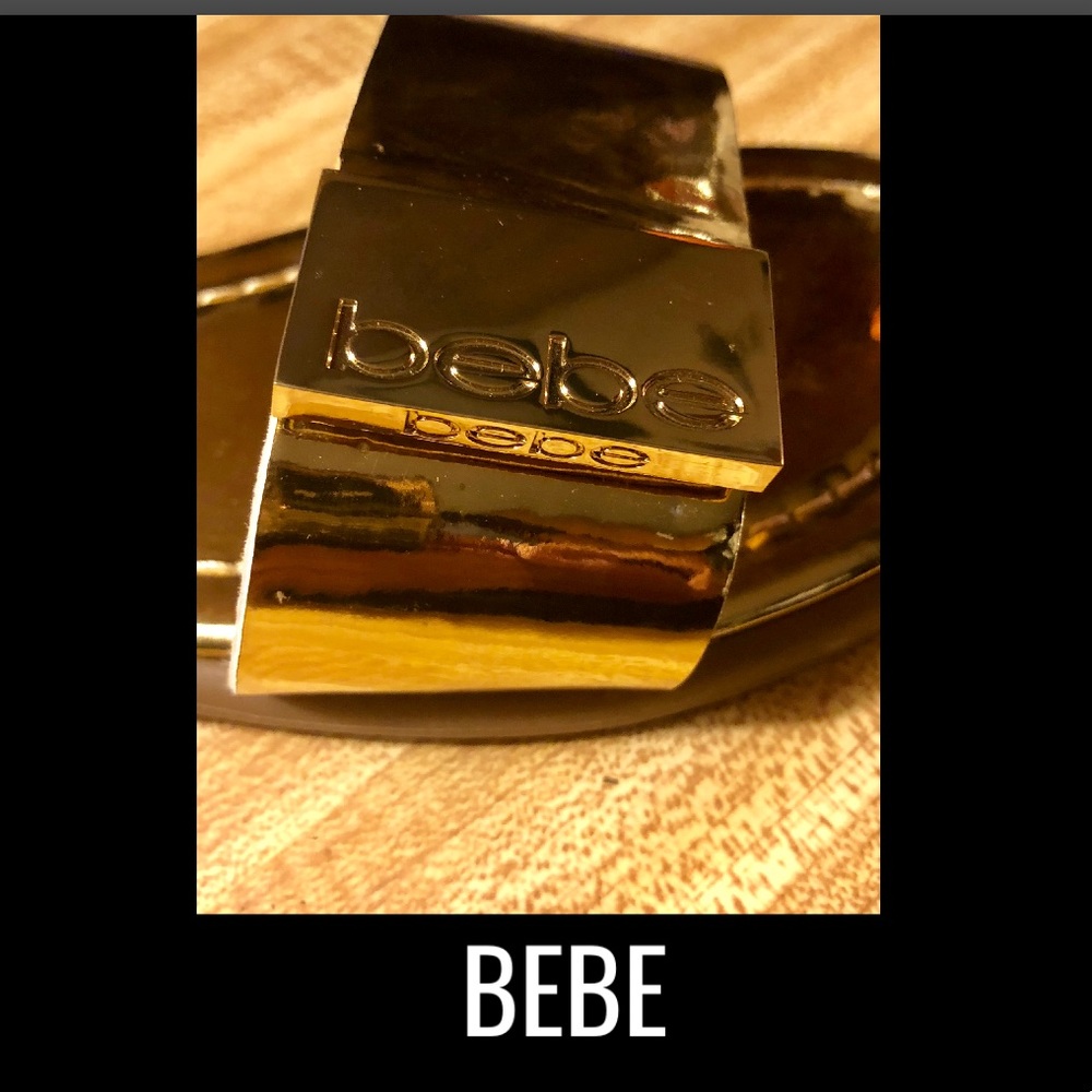 BEBE Gold Metallic Logo Slide - Picture 7 of 8